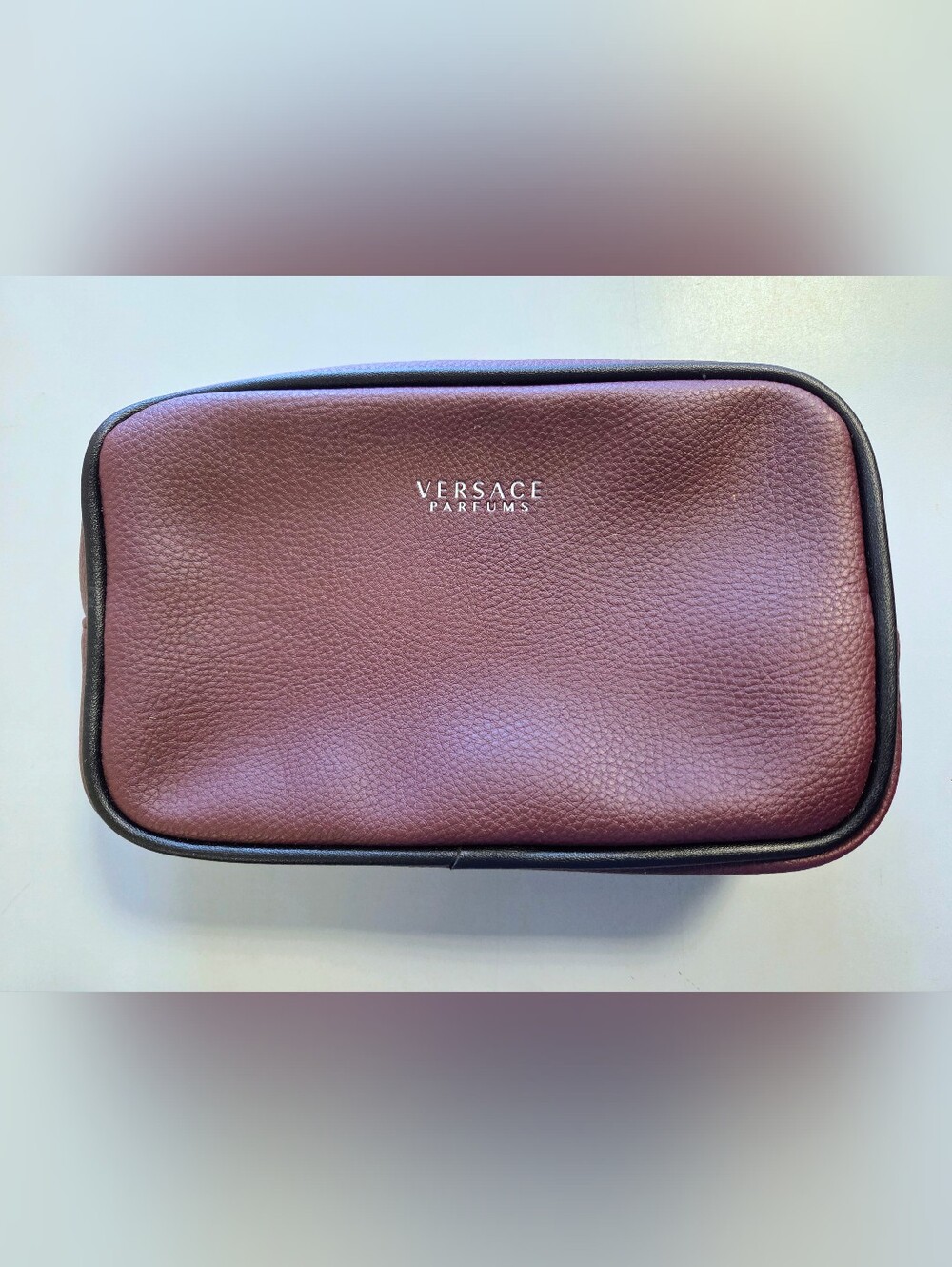 Versace Parfums Faux Pebbled Leather Travel Toiletry Bag